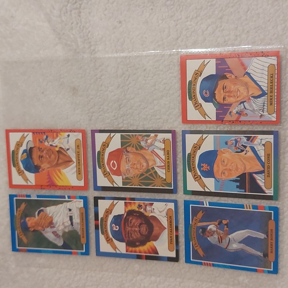 Set of 7 Donruss Diamond Kings trading cards